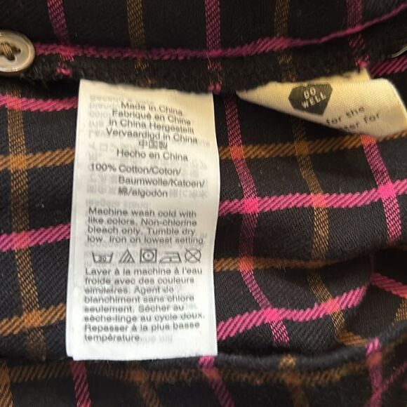 Madewell Plaid Flannel Raglan
Button-Front Shirtdress Size 12/ NWOT - Picture 8 of 8